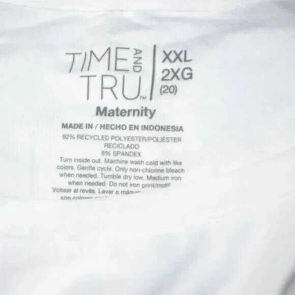 NWT White Red Green Holiday Christmas Cotton Maternity Baby Tee T-Shirt XXL 2X - Picture 4 of 4